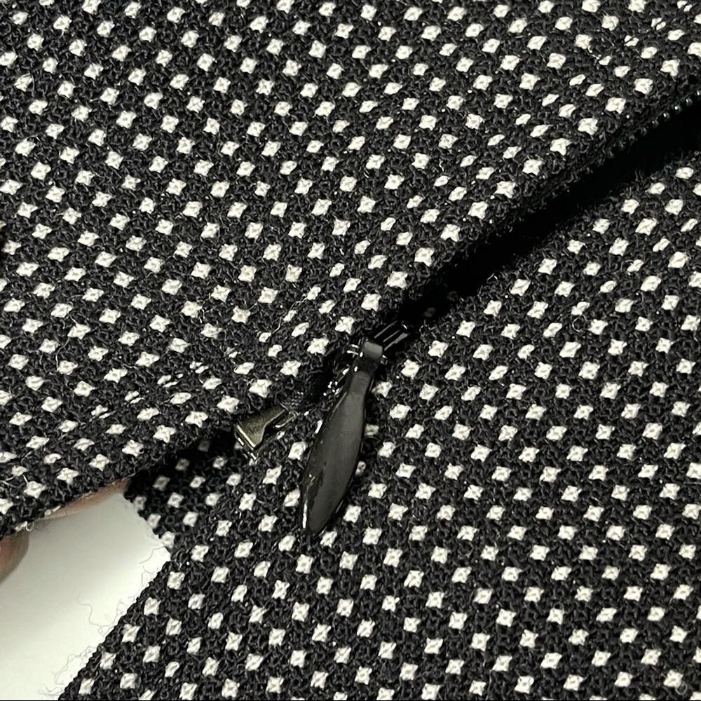 Carlisle Tailored Wool Blend Jacket Blazer Size 4 Black White Micro Dot - Picture 8 of 14